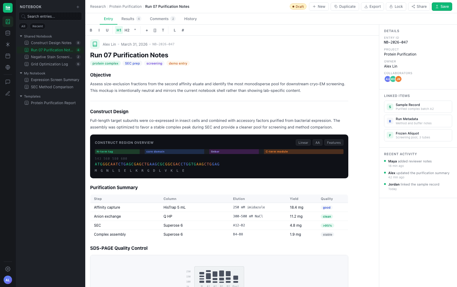 BenchOS notebook screenshot